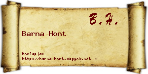 Barna Hont névjegykártya